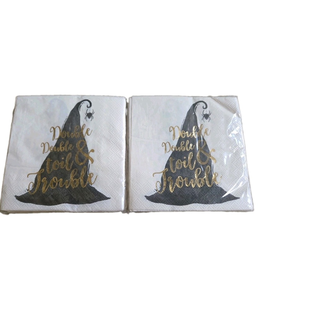 Halloween Napkins Witch's Hat Cocktail Napkins 2 Pkgs Spider C.R. Gibson New